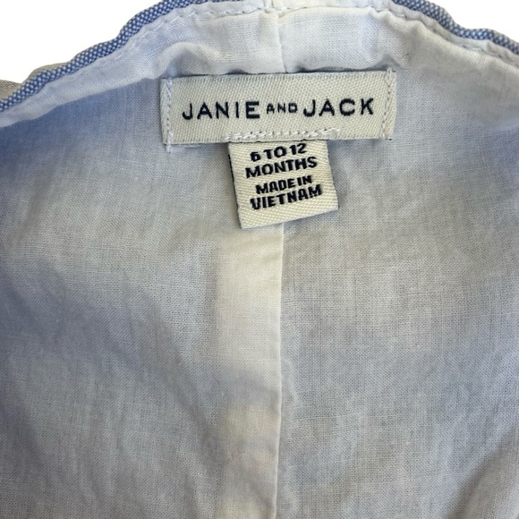 Janie and Jack Light Blue Sailboat Romper with Matching Bucket Hat Preppy 6-9mo - Picture 10 of 15